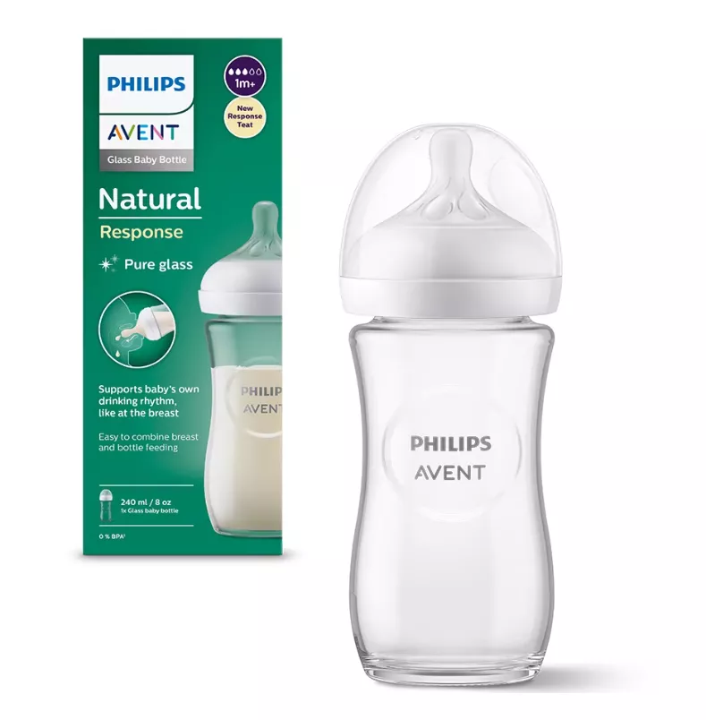 AVENT BIBERON NATURAL RESPONSE STICLA 240 ML 1M+