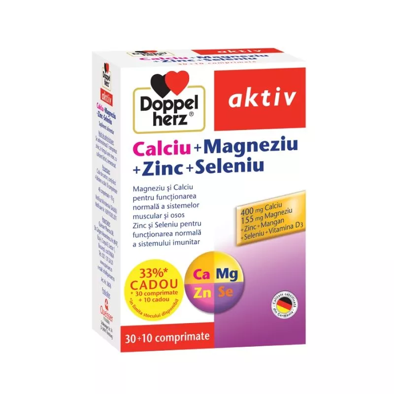 DOPPELHERZ AKTIV CA+MG+ZN+SE X 30 CP+ 10 CP CADOU
