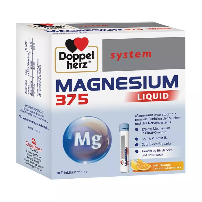 DOPPELHERZ SYSTEM MAGNEZIU 375 MG X 10 FL UNIDOZE