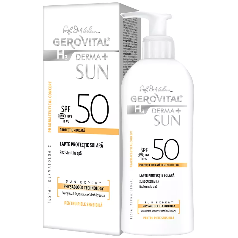 GEROVITAL H3 DERMA SUN LAPTE PROTECTIE SOLARA SPF50 X 150ML