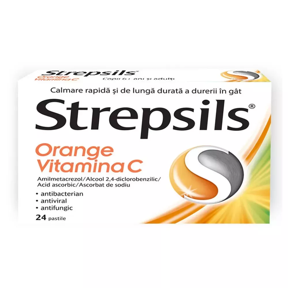 STREPSILS ORANGE VITAMINA C x 24 PASTILE