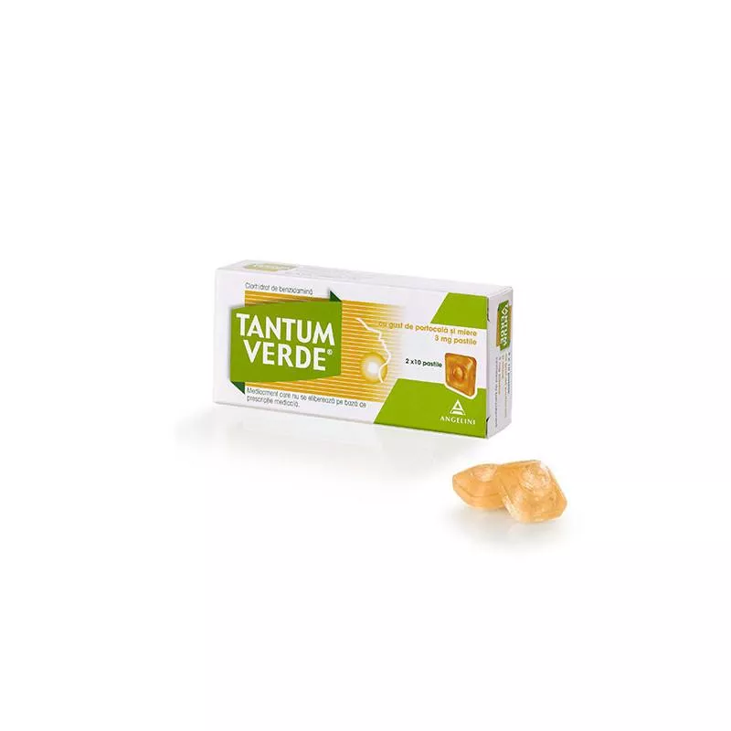 TANTUM VERDE CU GUST DE PORTOCALA SI MIERE 3 mg x 20