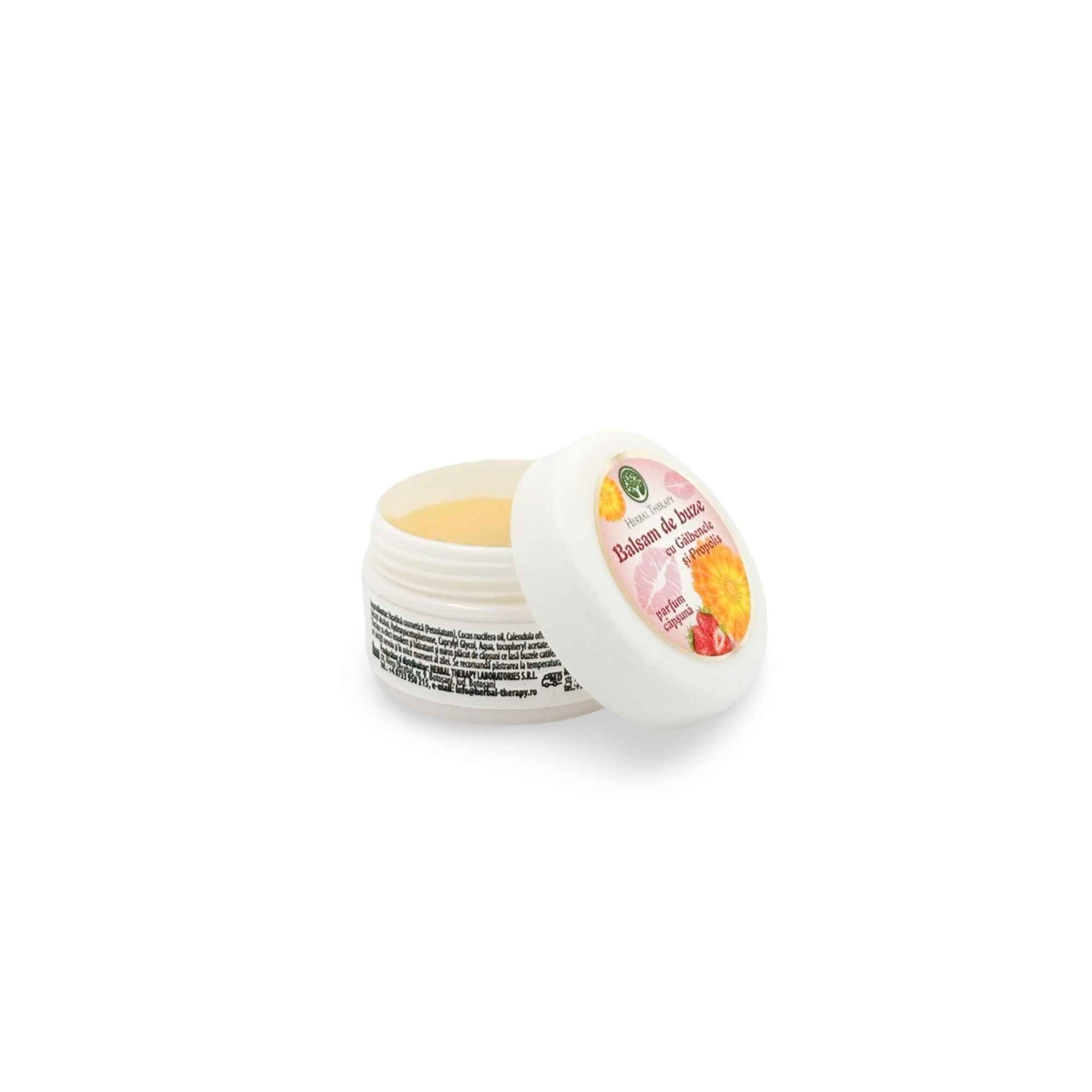 Balsam de Buze cu Gălbenele și Propolis, Aromă de Căpșună, 20 ml - imagine 2