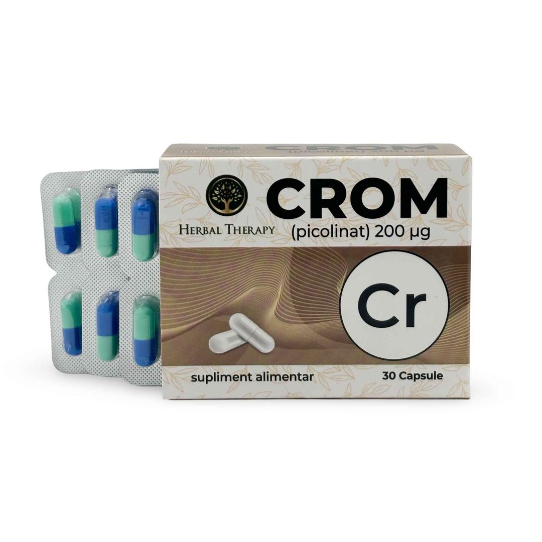 Crom (picolinat) 200 µg, 30 capsule – Supliment alimentar cu crom - imagine 2