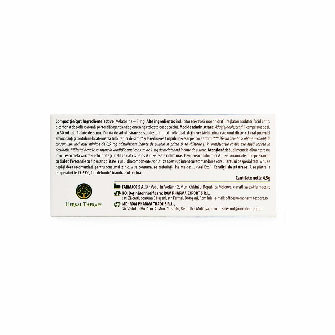 Melatonină 3 mg, 30 comprimate – supliment alimentar pentru rutina de seară - imagine 2