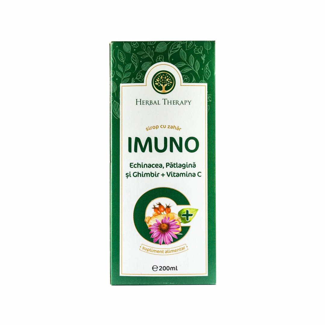 Sirop Imunitate și Calmarea Gâtului - Imuno Echinacea, Pătlagină, Ghimbir, Vitamina C, 200 ml - imagine 4
