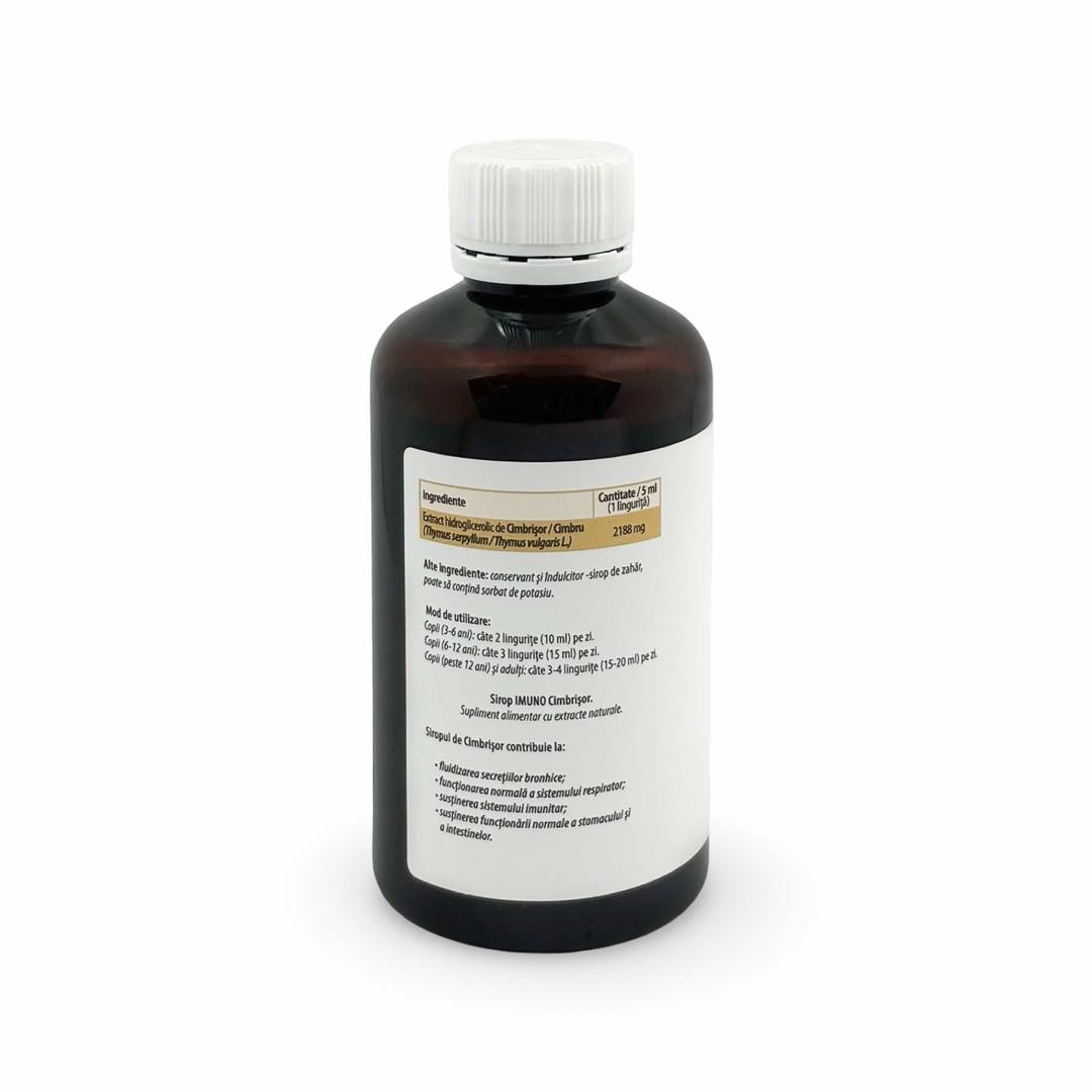 Sirop pentru Fludizarea Secrețiilor Bronhice și Imunitate - Imuno Cimbrișor, 200 ml - imagine 2