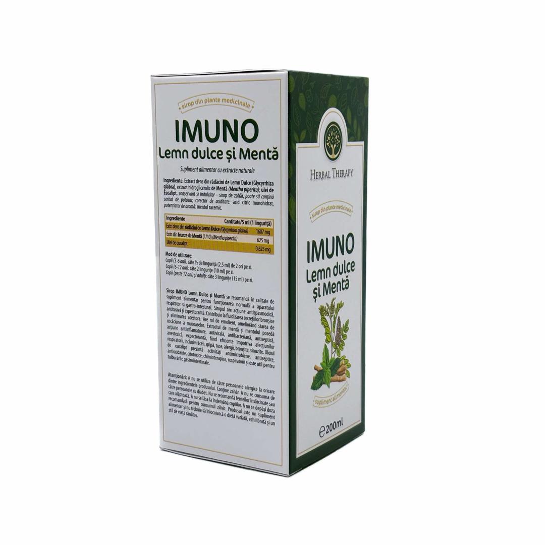 Imuno Lemn-Dulce & Mentă, 200 ml – sirop cu plante, supliment alimentar - imagine 5