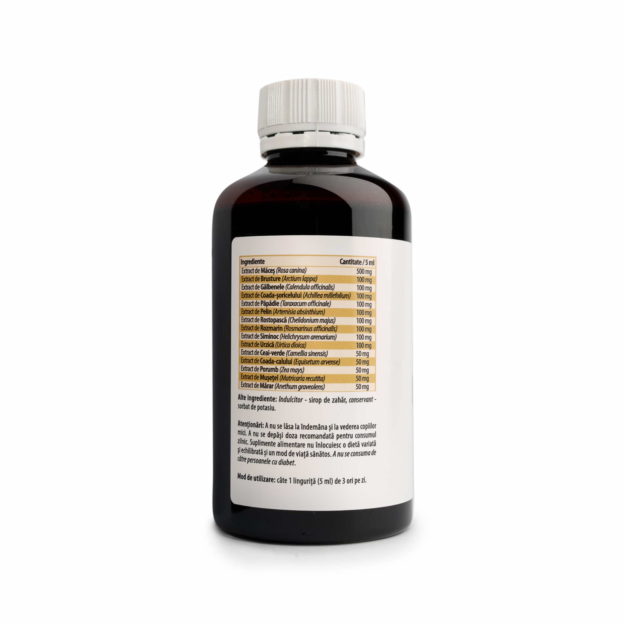 Sirop pentru Detoxifiere, Imuno Detox - 15 Extracte Naturale, 200 ml - imagine 2