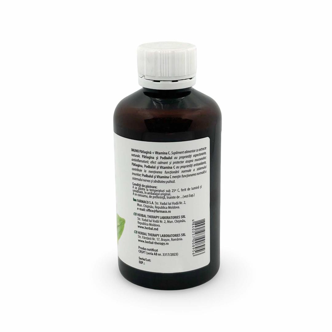 Imuno Pătlagină & Vitamina C, 200 ml – Sirop cu plante | Supliment alimentar - imagine 3