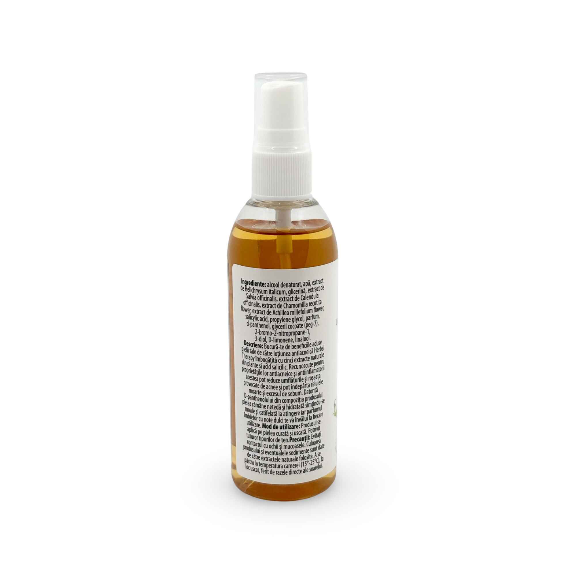 Spray Antiacneic Față și Corp 1% Acid Salicilic - Extracte Naturale, Uz Extern, 100 ml - imagine 2