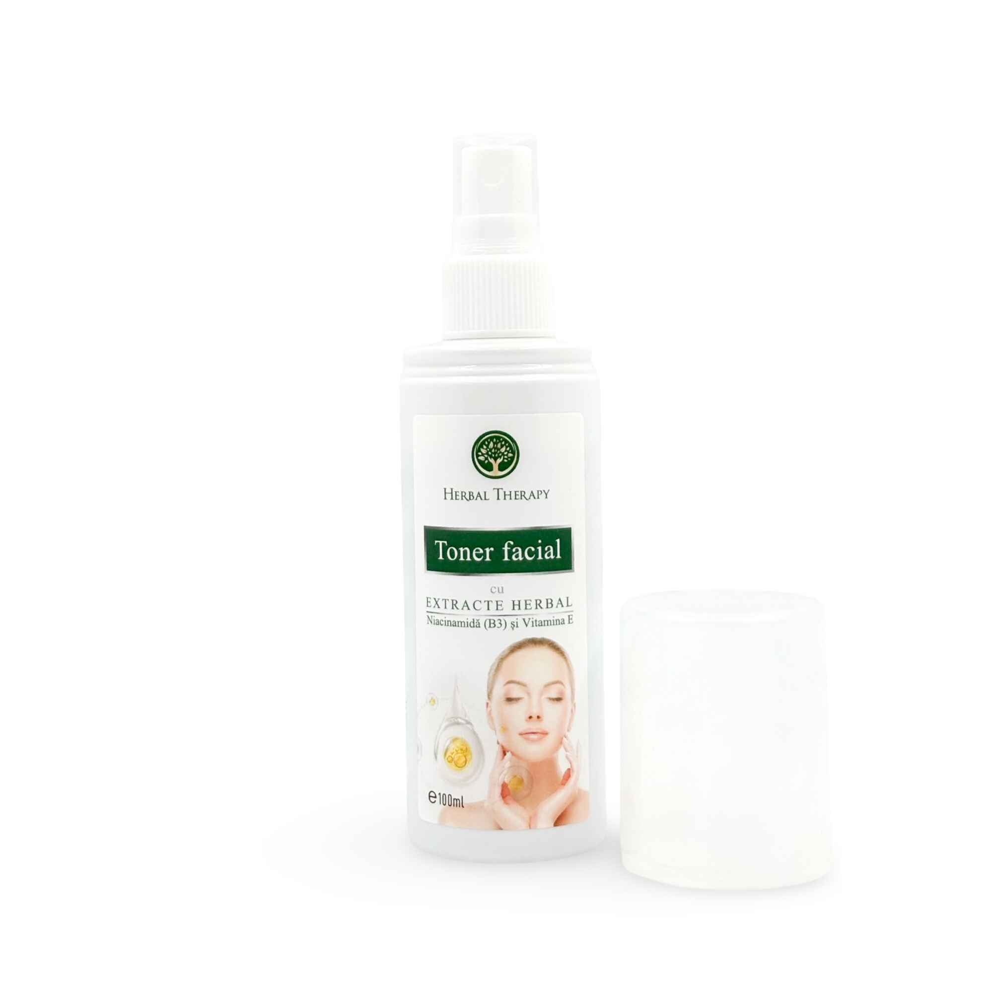 Toner Facial cu Extracte Herbal, Niacinamida B3 și Vitamina E, 100 ml - imagine 2