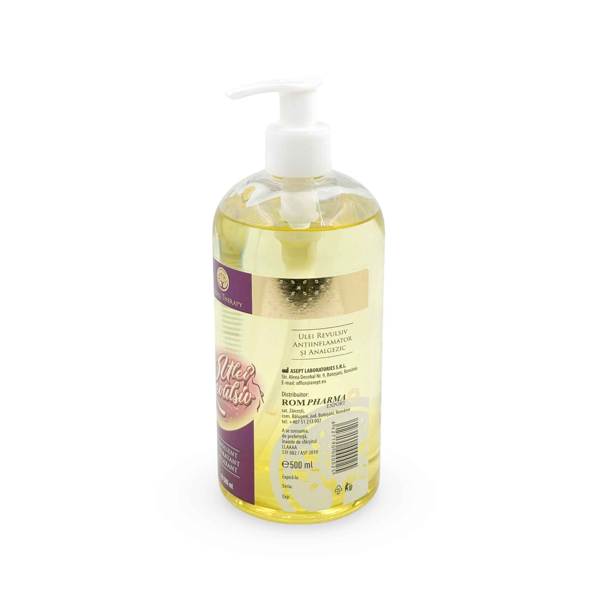 Ulei de Corp Revulsiv, Relaxare Musculară și Anti-Inflamație - Mentol și Camfor, 500 ml - imagine 3
