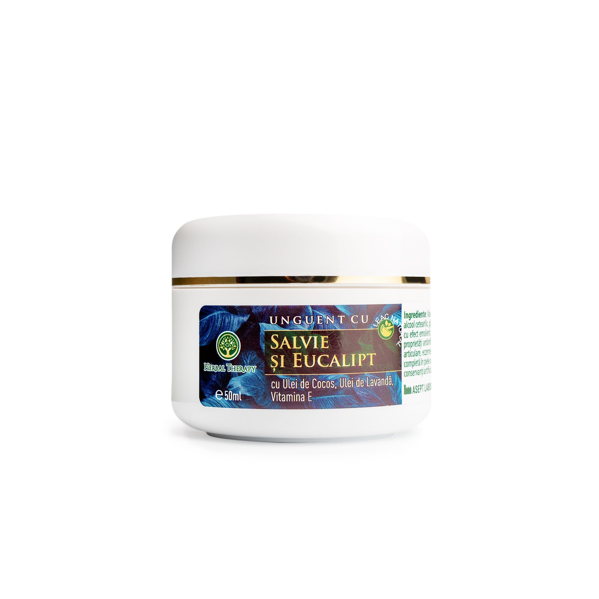 Unguent pentru Înțepături și Mâncărimi de Insecte - Salvie și Eucalipt, Ulei de Cocos, Ulei de Lavandă, Vitamina E, 50 ml